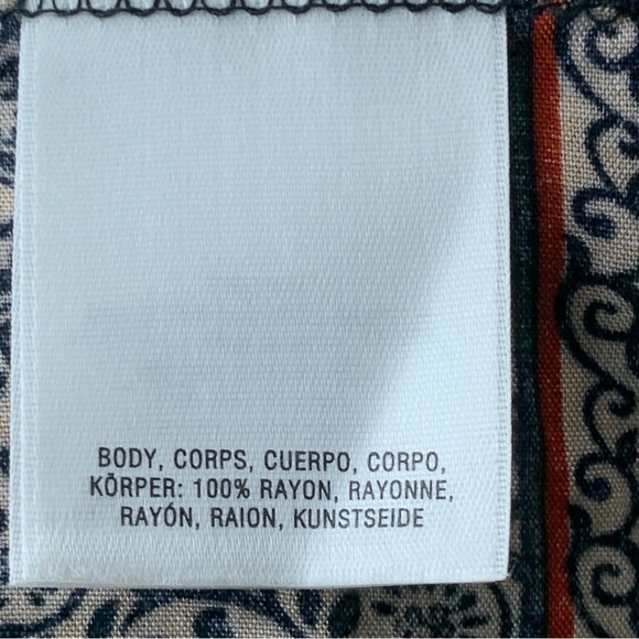 Vanessa Virginia Anthropologie Women Size Small Blouse 3/4 Sleeve Top Blue Print - Picture 9 of 9